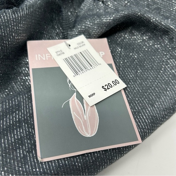 NWT Infinity Loop Gray Patterned Scarf Paisley Metallic - Picture 3 of 8